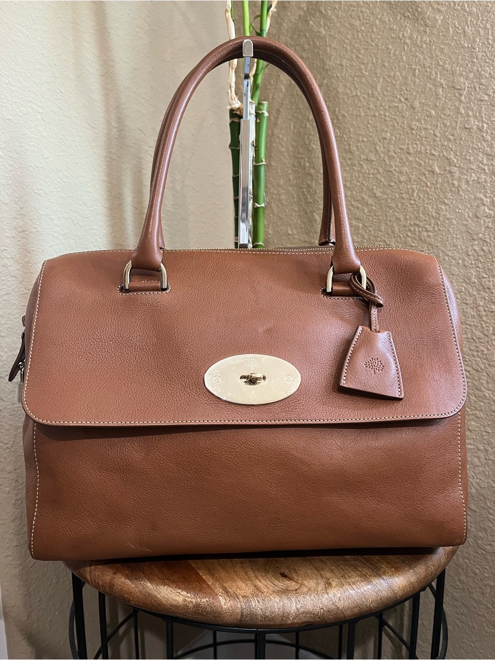 MULBERRY DEL RAY HANDBAG IN NVT OAK LEATHER